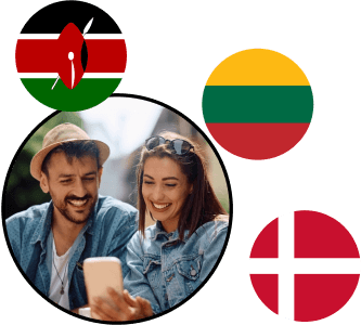 Woman and man smiling