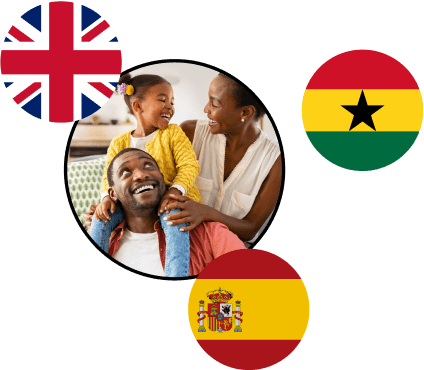 Woman and man smiling